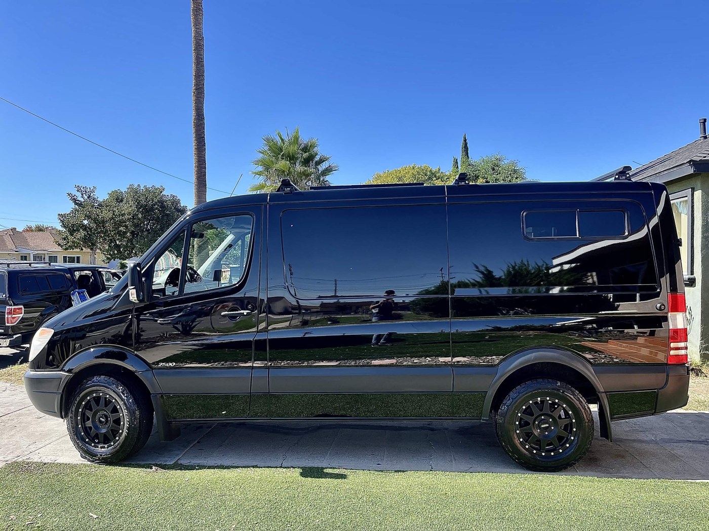 Black Sprinter van after Anthony AutoSpa ceramic coating preparation and detailing